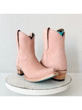 Lane Boots EMMA JANE Womens Cowboy Bootie Western Pink Cowgirl Short Ankle 8